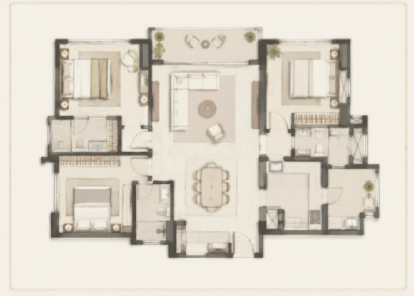 Floor Plan preview, intentionally blurred